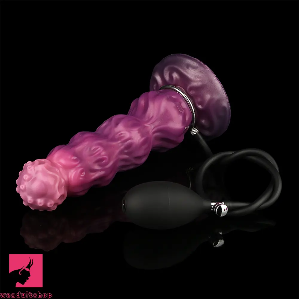 9.68in Inflatable Silicone Soft Big Fantasy Odd Dildo Penis Sex Simulator