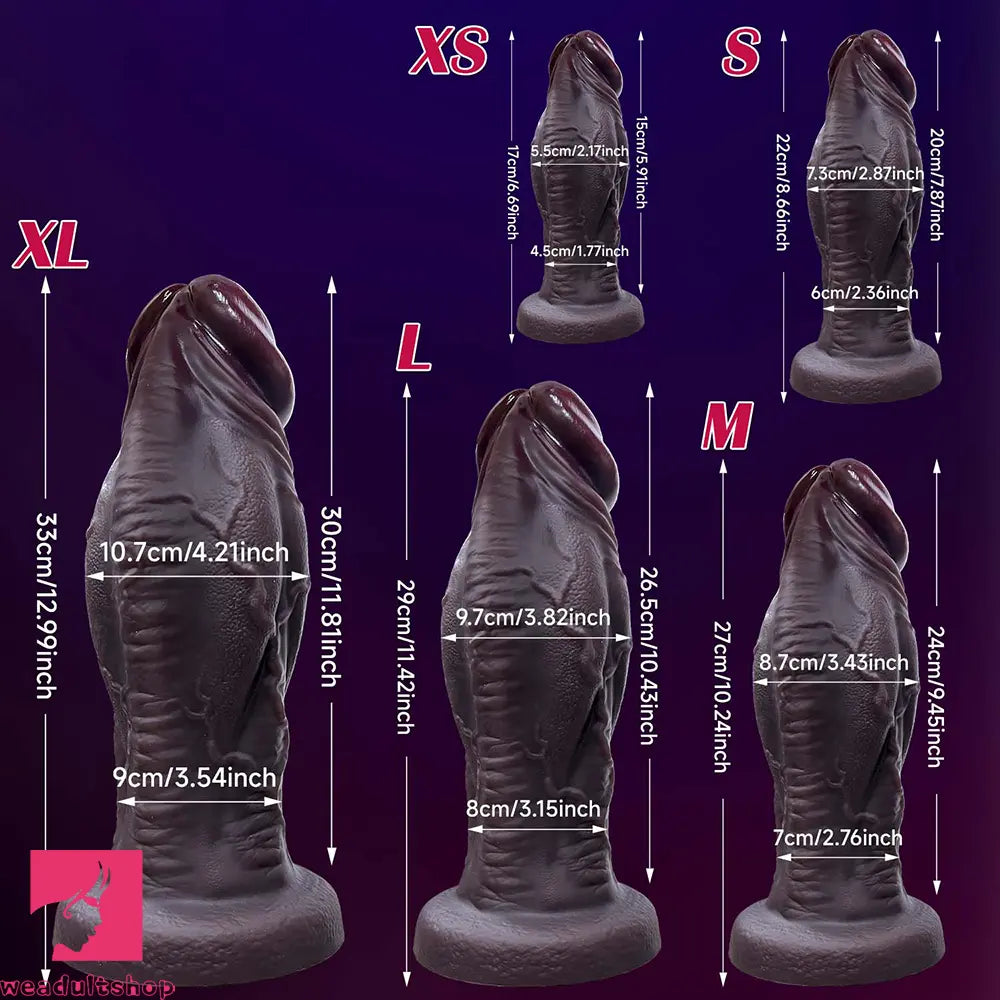 6.69in 8.66in 10.24in 11.42in 12.99in Thick Glans Real Veins Flirting Toy Dildo