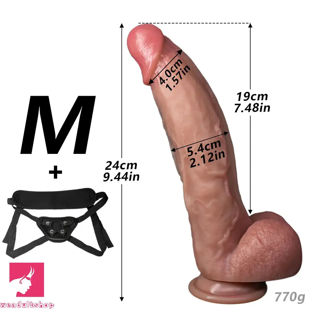 8.07in 9.44in 11.02in Strap on Lifelike Dildo Manual Penis Male Cock Toy