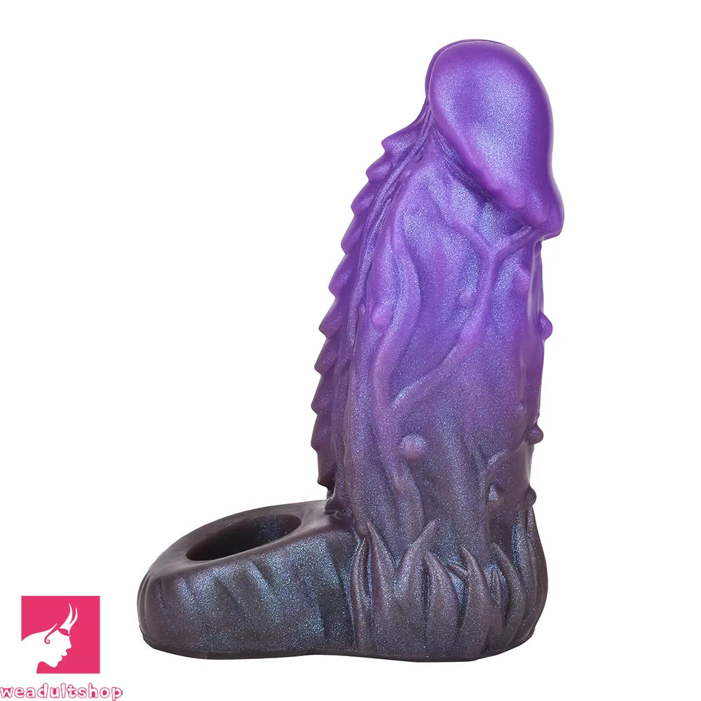 6.18in Dragon Fantasy Hollow Spiked Soft Dildo Sleeve For Cock Enlargement