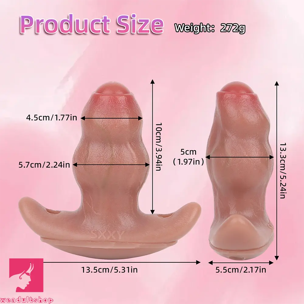5.24in Male Penis 10 Frequency Vibration Role Play Dildo Cock Tail Butt Plug