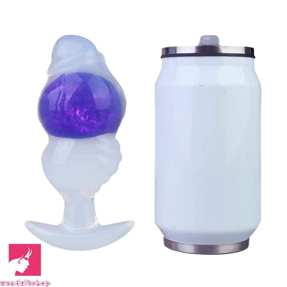 5.63in Luminous Silicone Anal Beads Dildo Anal Cock Toy With Anchor