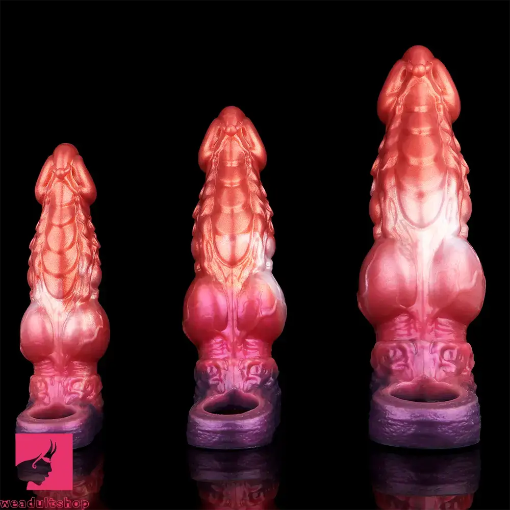 6.85in 8.11in 9.84in Dragon Monster Knot Silicone Dildo For Sleeve Sheath