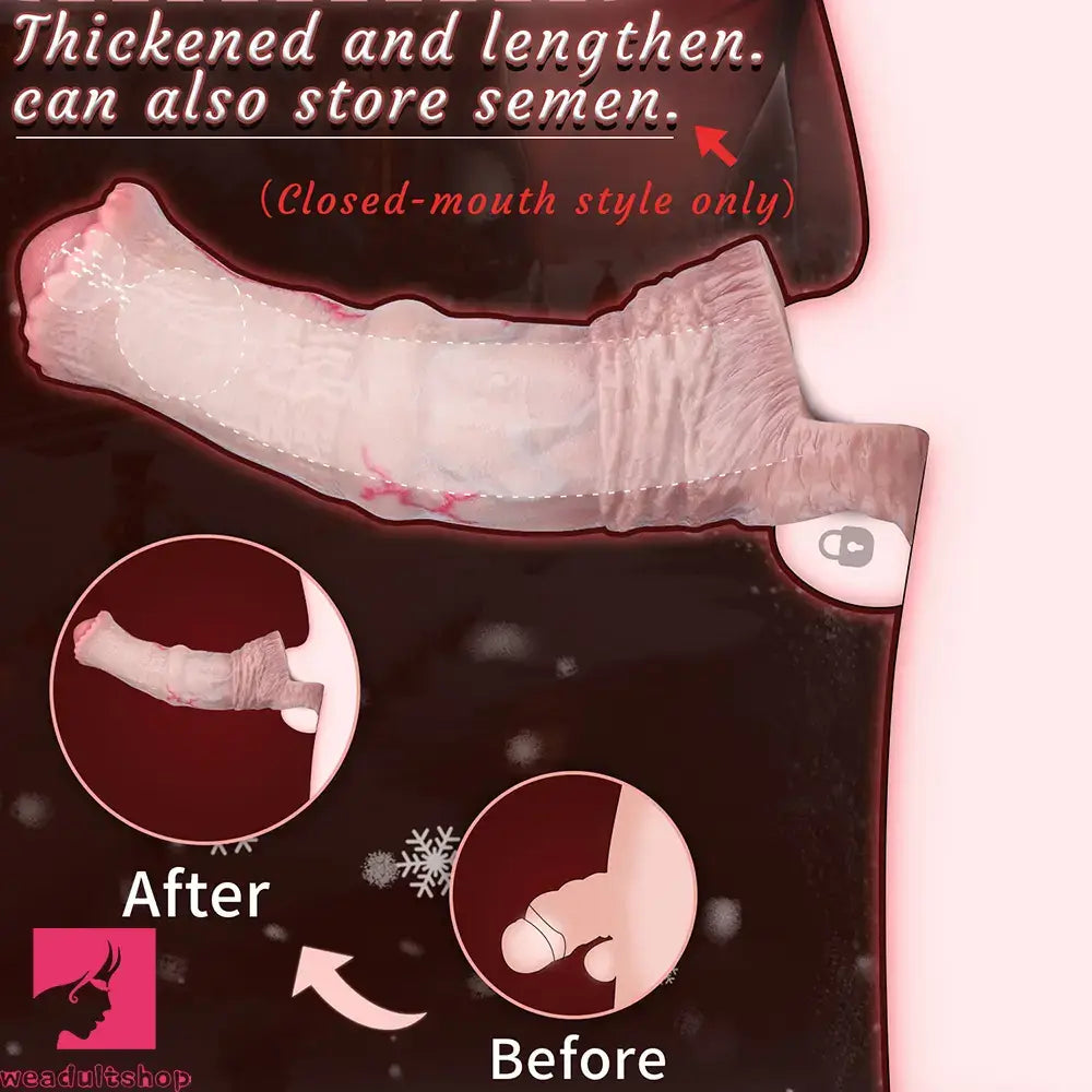 6.1in 7.71in Horse Penis Dildo Sleeve Realistic Skin Stem Pulse Cock Sleeve