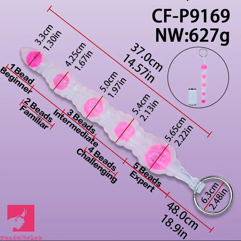 18.9in Silicone Huge Long Anal Beads Dildo Prostate Massage Cock Toy