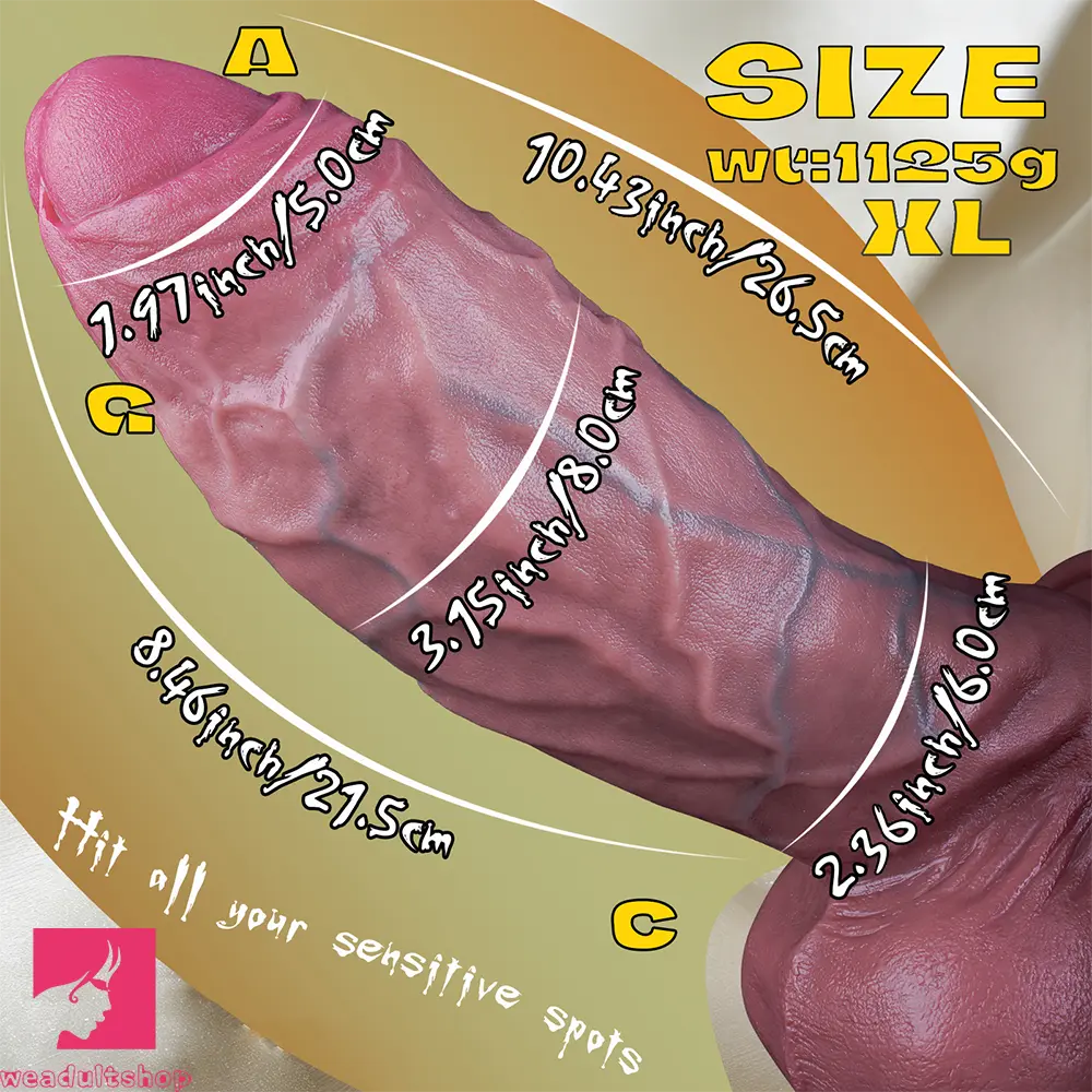 5.91in 7.48in 8.86in 10.43in Realistic Silicone Uncut Thick Dildo Sex Love Toy