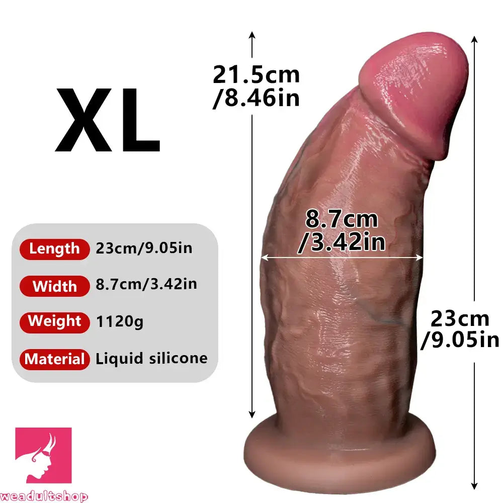 6.1in 7.08in 8.26in 9.05in 9.84in Realistic Thick Strap on Silicone Dildo