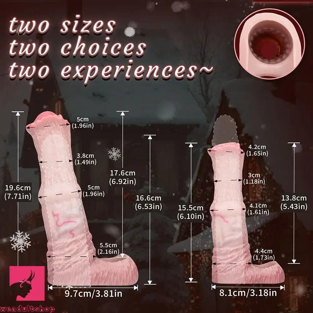 6.1in 7.71in Horse Penis Dildo Sleeve Realistic Skin Stem Pulse Cock Sleeve