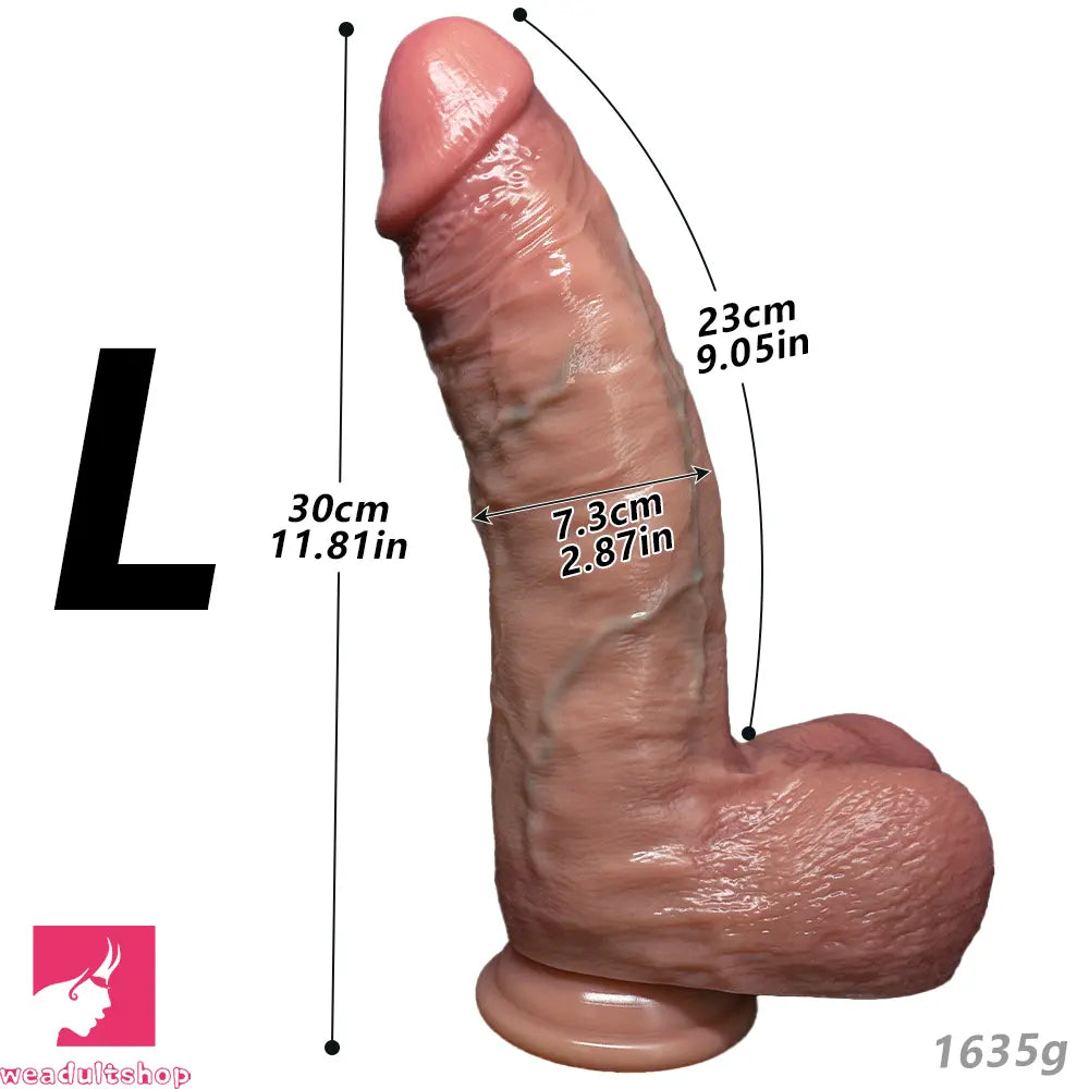 9.84in 11.02in 11.81in Strap on Soft Realistic Big Toy Dildo Easy to Clean