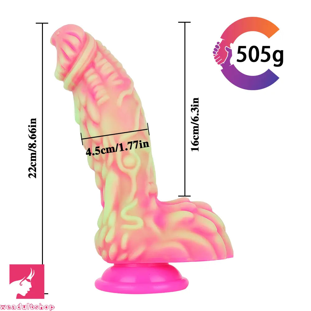 8.66in Dragon Monster Liquid Silicone Soft Big Dildo For Cock Pleasure
