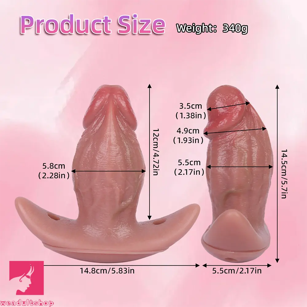 5.7in Male Using 10 Frequency Vibration Role Play Cock Dildo Tail Butt Plug