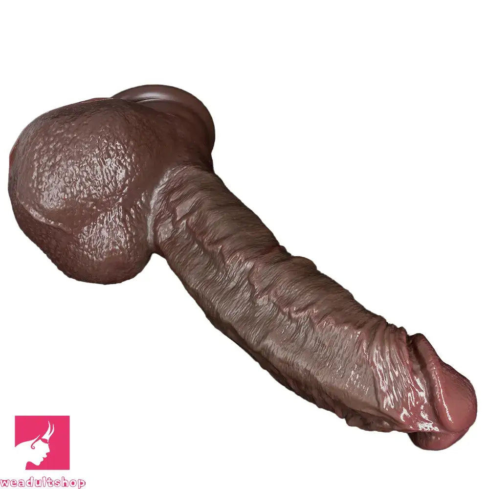 7.48in 8.46in 10.03in 11.22in Real Curved Silicone Strap on Dildo Penis Toy