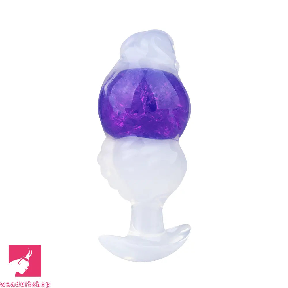 5.63in Luminous Silicone Anal Beads Dildo Anal Cock Toy With Anchor