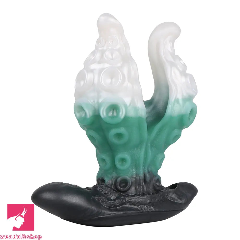 4.25in 5.15in 6.22in Odd Anchor Strap on Vibrating Mouth Gag Tentacle Dildo