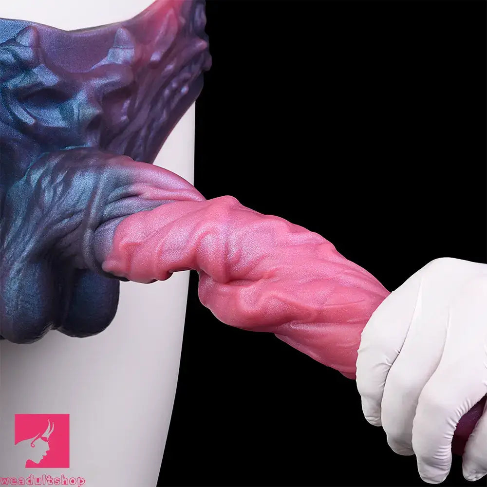 11.02in Horse Cock Hollow Soft Dildo Leather Panty Animal Penis Sheath