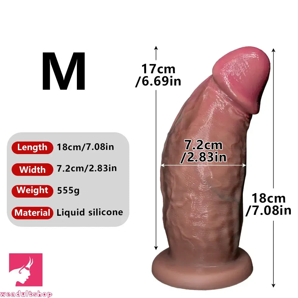 6.1in 7.08in 8.26in 9.05in 9.84in Realistic Thick Strap on Silicone Dildo