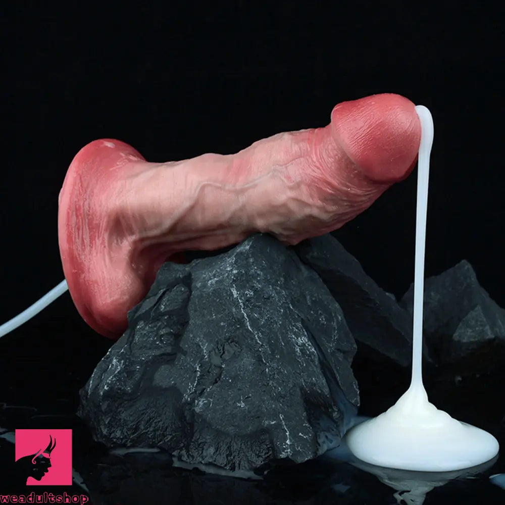6.3in Unisex Masturbation Soft Dual Density Silicone Ejaculating Dildo