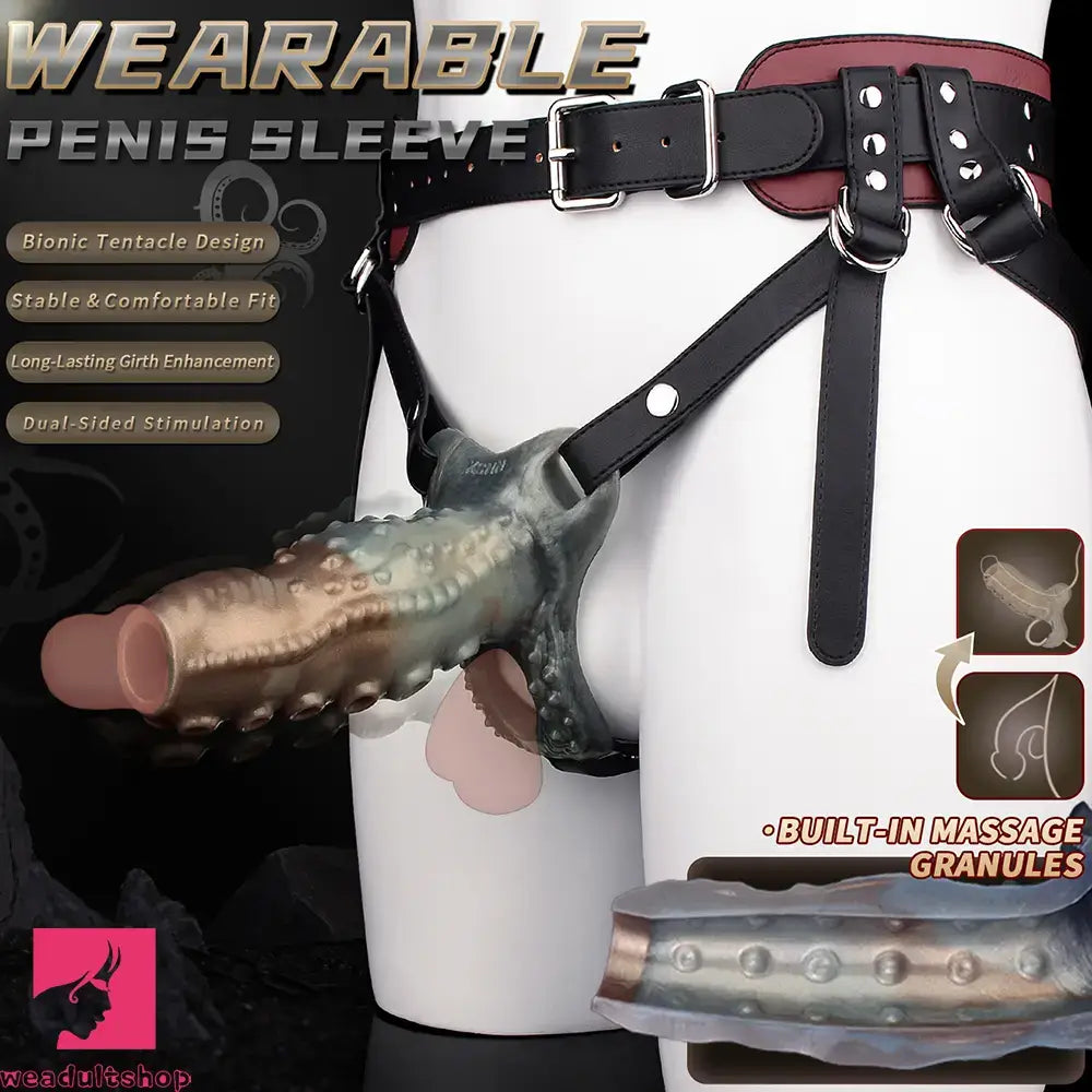 4.02in 4.76in 6.06in 6.69in Tentacle Strap on Hollow Penis Sleeve Dildo