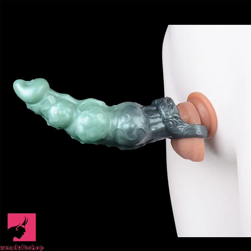 8.85in Platinum Liquid Silicone Penis Sleeve Dildo For Thickening Real Toy