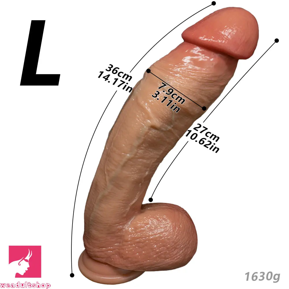8.07in 11.02in 14.17in Curved Strap on Real Realistic Feeling Texture Dildo