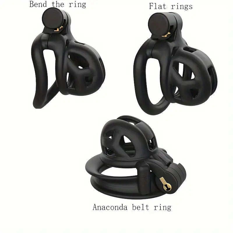 Mini Cobra Chastity Lock Black Breathable CB Chastity Device Alternative Toy
