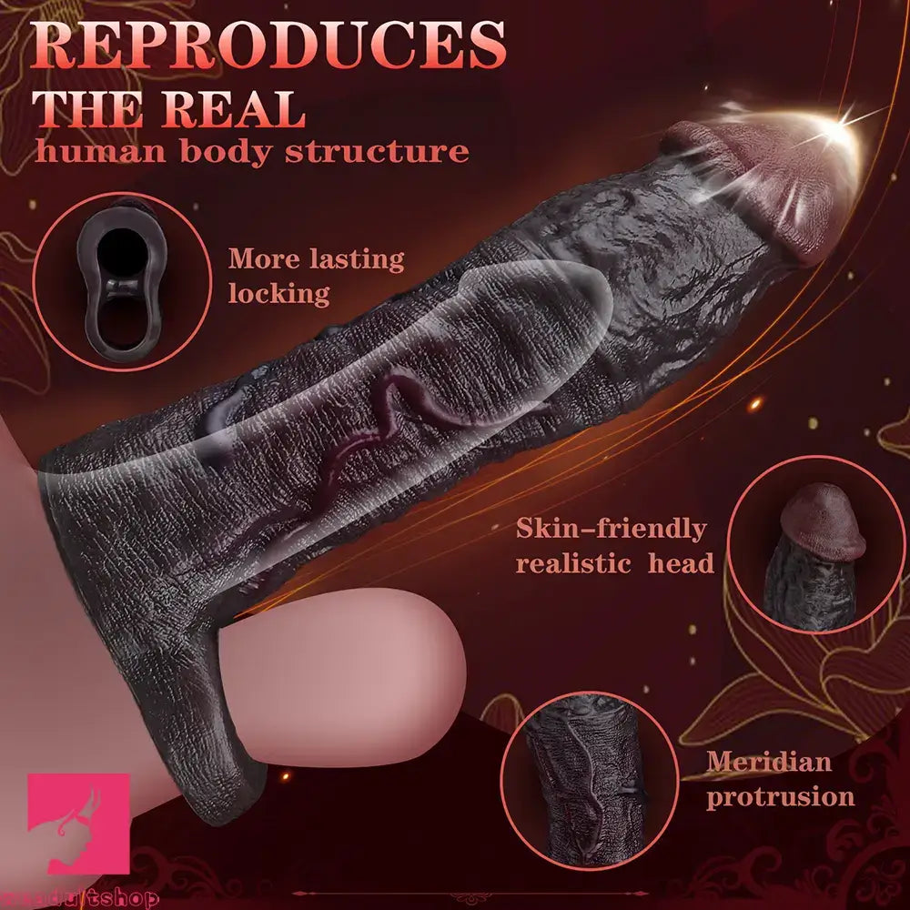 9.06in Elastic Penis Ring Dildo Sleeve For Male Couples Durable Sheath