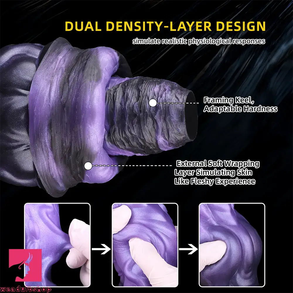 10.15in Dual Density Silicone Knot Monster Dildo G-Spot Anal Love Toy