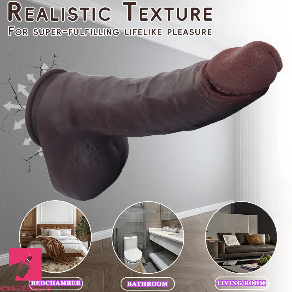 12.2in Real Feeling Skin Silicone Soft Big Dildo For Hands-Free Erotic Pleasure