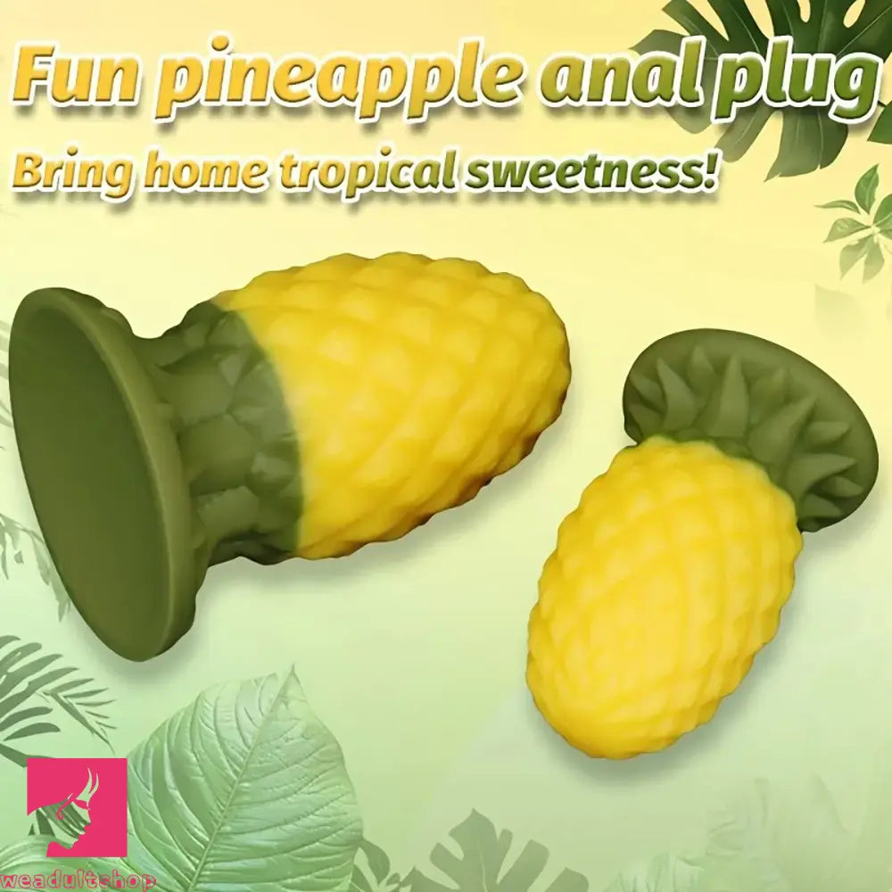 3.93in 5.51in Thick Pineapple Silicone Anal Plug Dildo For Anal Stimulation