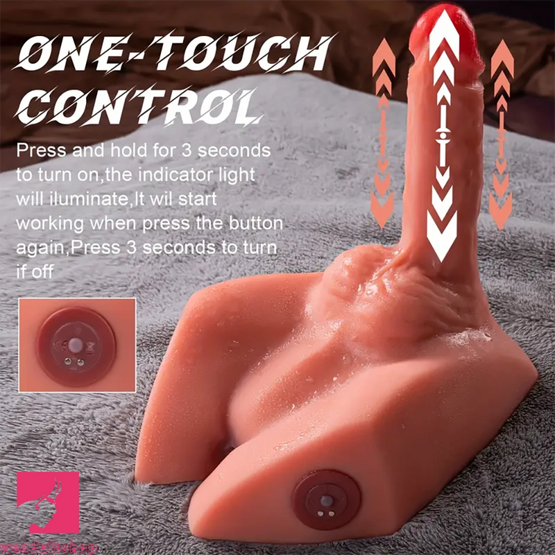 7.87in Thrusting Vibration Dildo With Slight Curve Sex Toy Lifelike Sex Torso