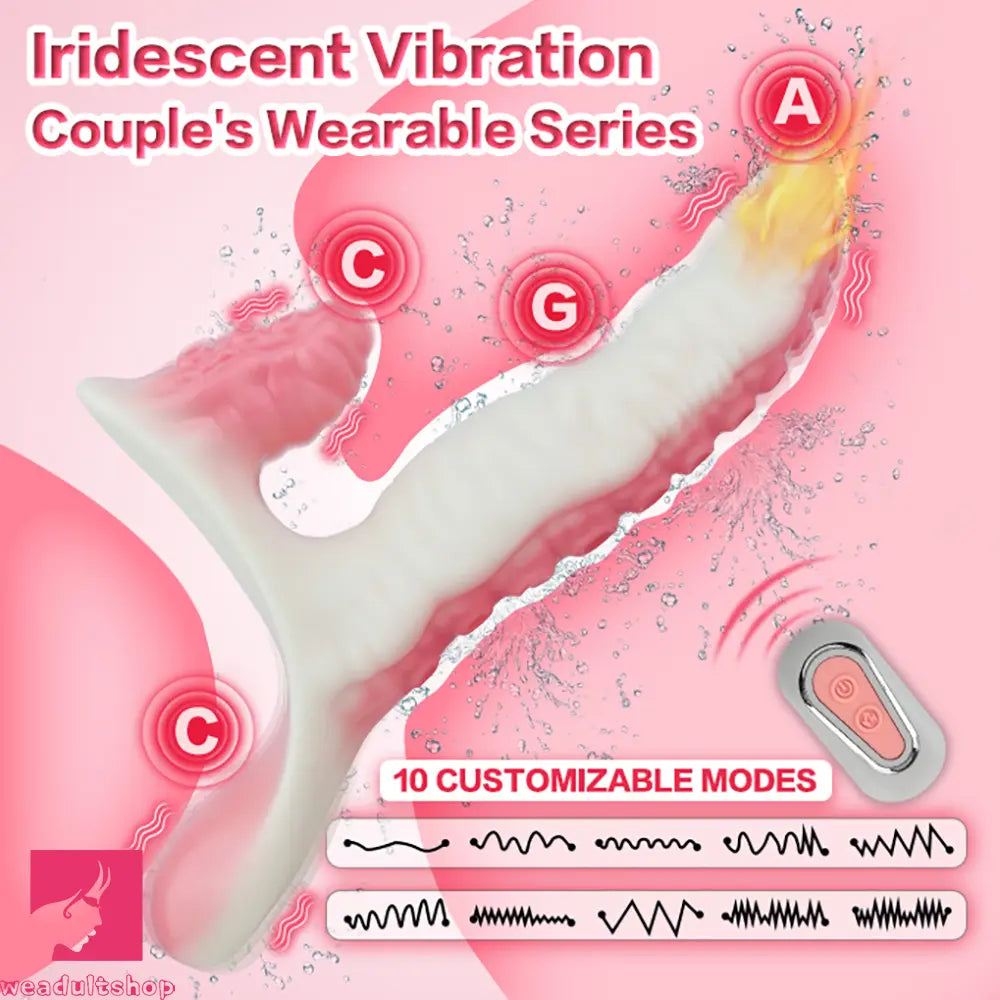 6.5in Tentacle Strap on Vibrating Dildo Natural Curved Soft Cock Toy