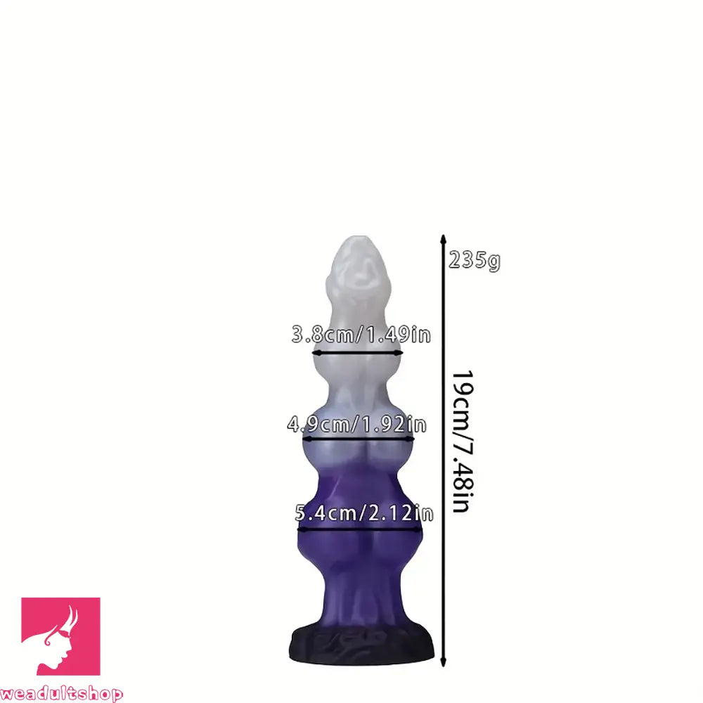 7.48in 8.85in 10.62in Fantasy 3 Dog Knots Wide Cylindrical Odd G-spot Dildo