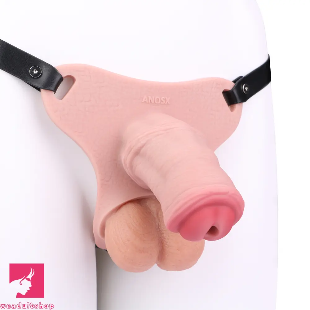 5.31in Silicone Horse Animal Penis Cage Strap on Chastity Dildo With Lock