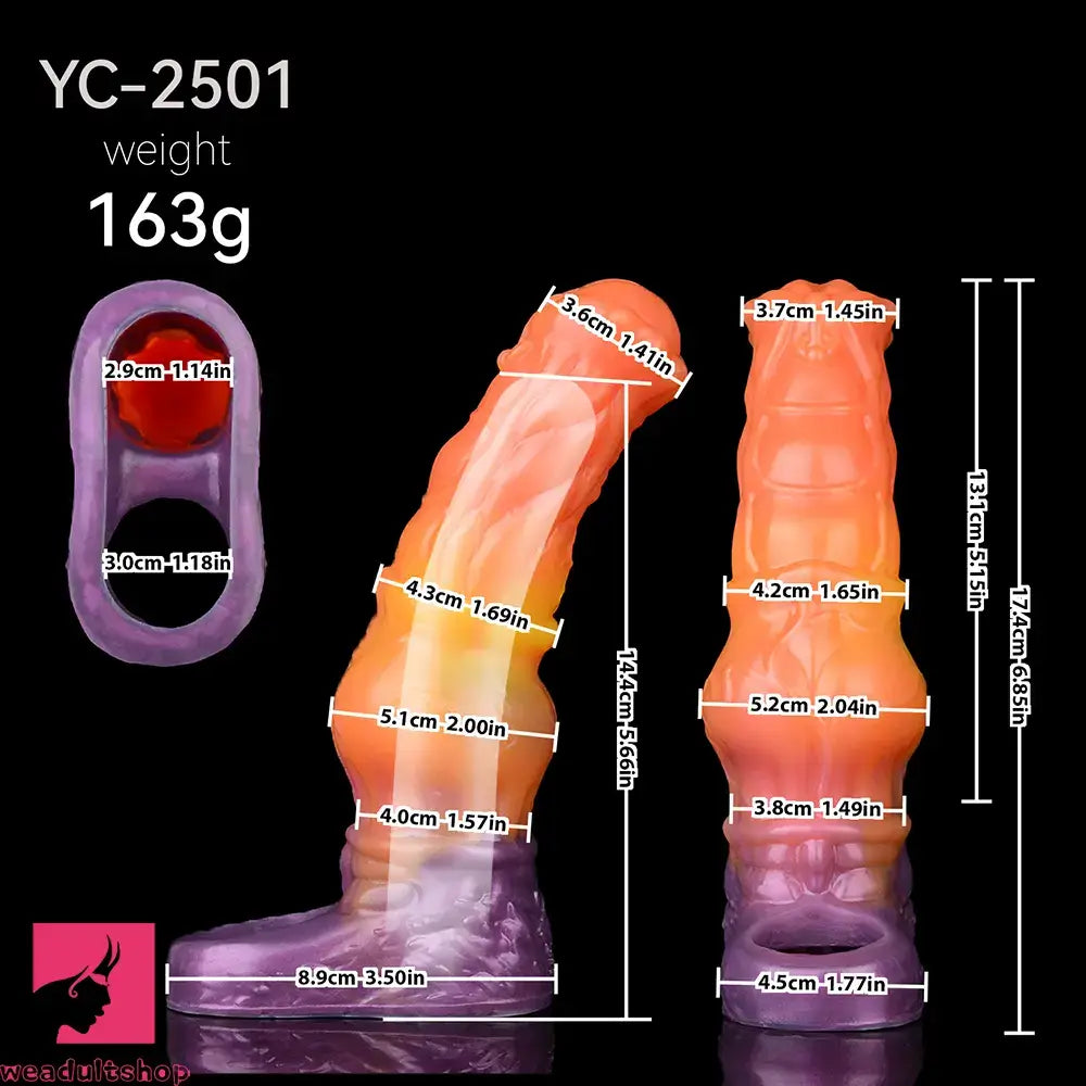 6.85in Warhorse Silhouette Real Melt Mark Texture Cock Dildo Sleeve