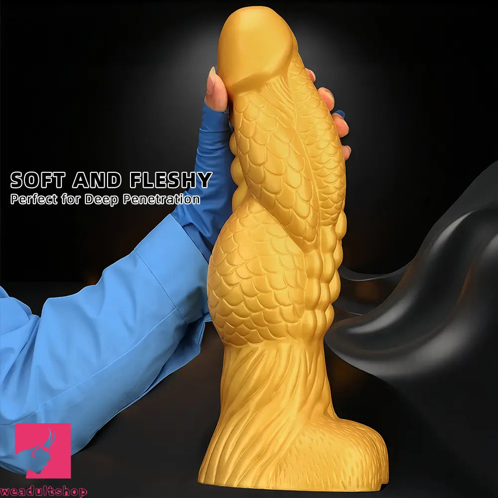 14.56in Gold Silicone Dragon Soft Big Long Realistic Animal Thick Dildo