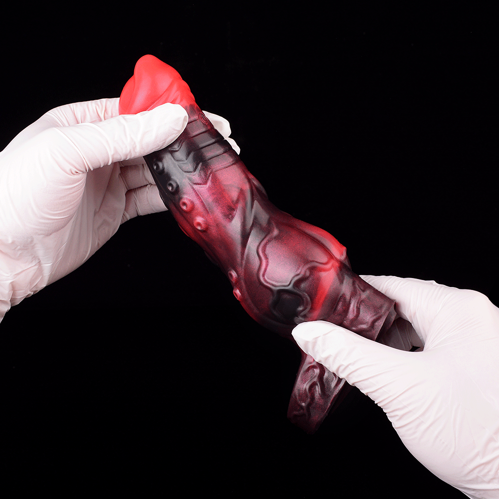 5.98in 7.09in Silicone Tentacle Cock Sleeve Knot Vibrating Hollow Dildo