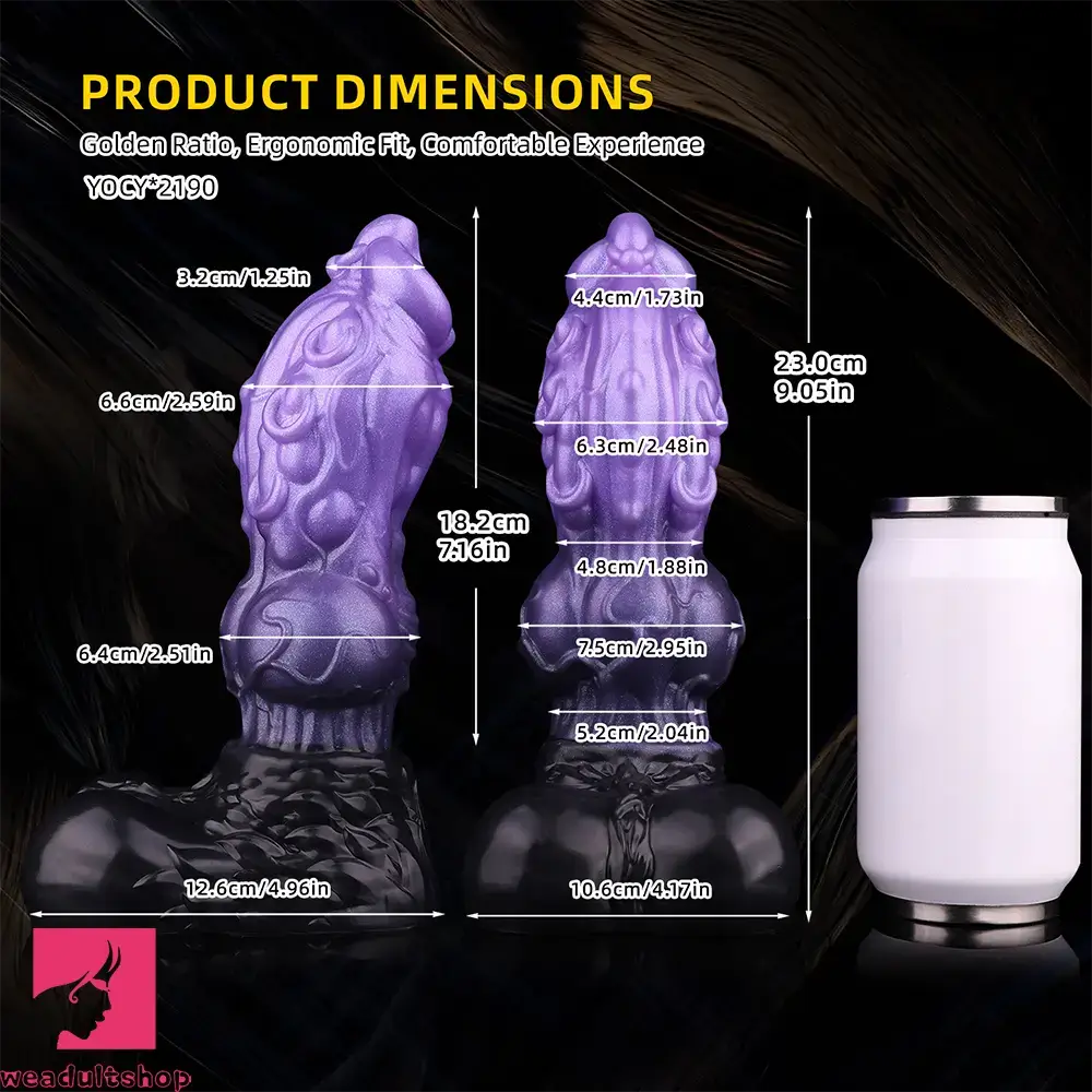9.05in Tentacle Knot Silicone Dual Density Monster Dildo Anal Stimulator