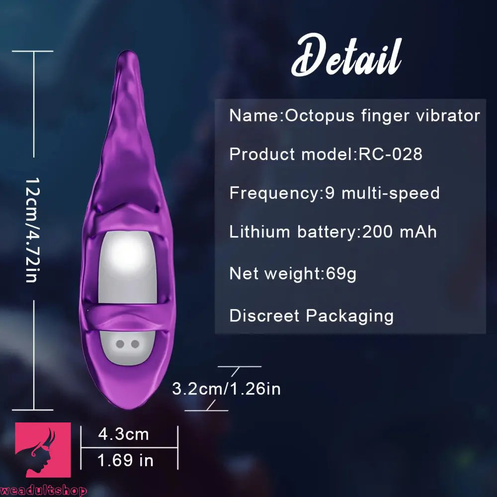 4.72in Mini Realistic Octopus Finger Vibrator Soft Silicone Handy Dildo