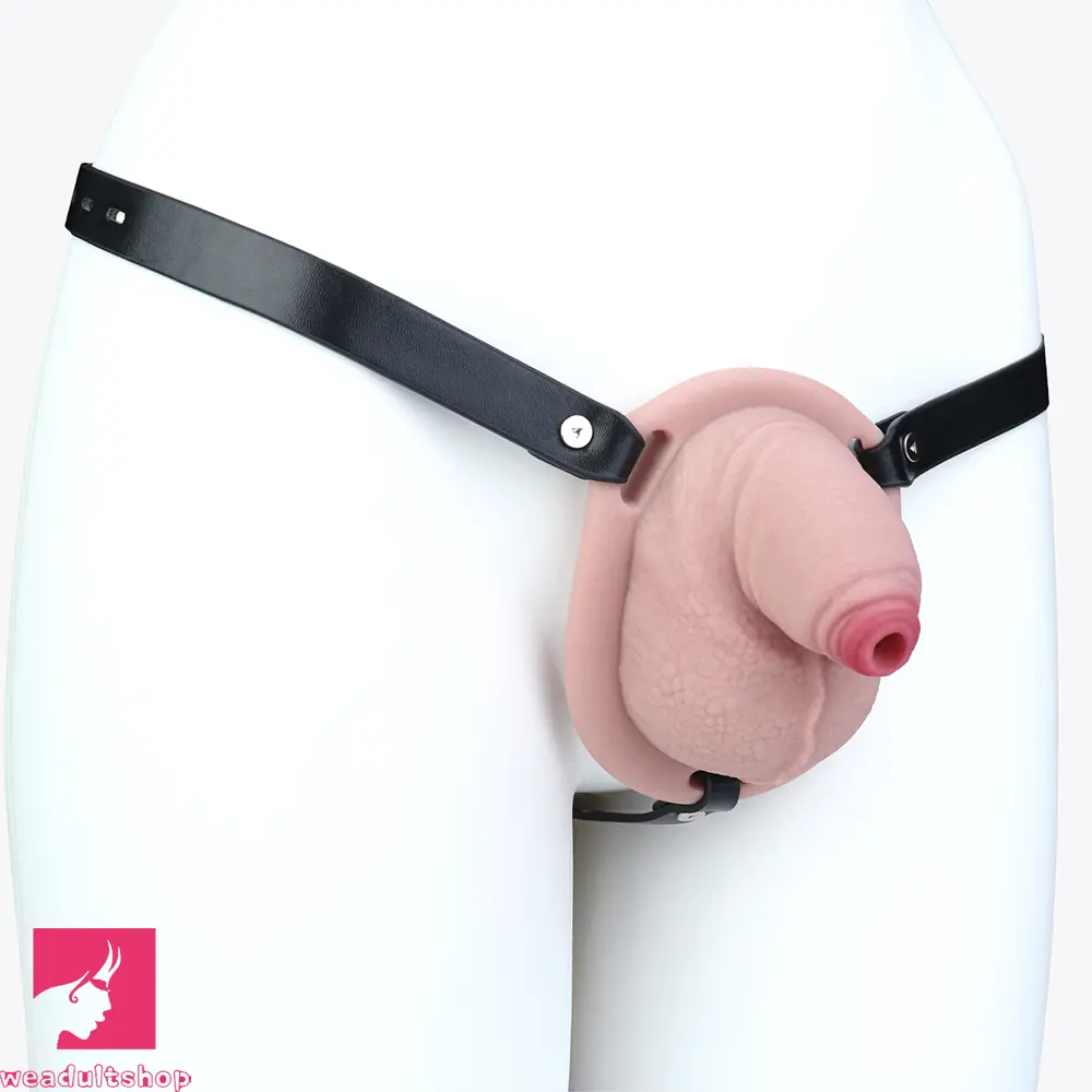 3.38in Real Hollow Chastity Cage Dildo Male Cock Female Masturbator