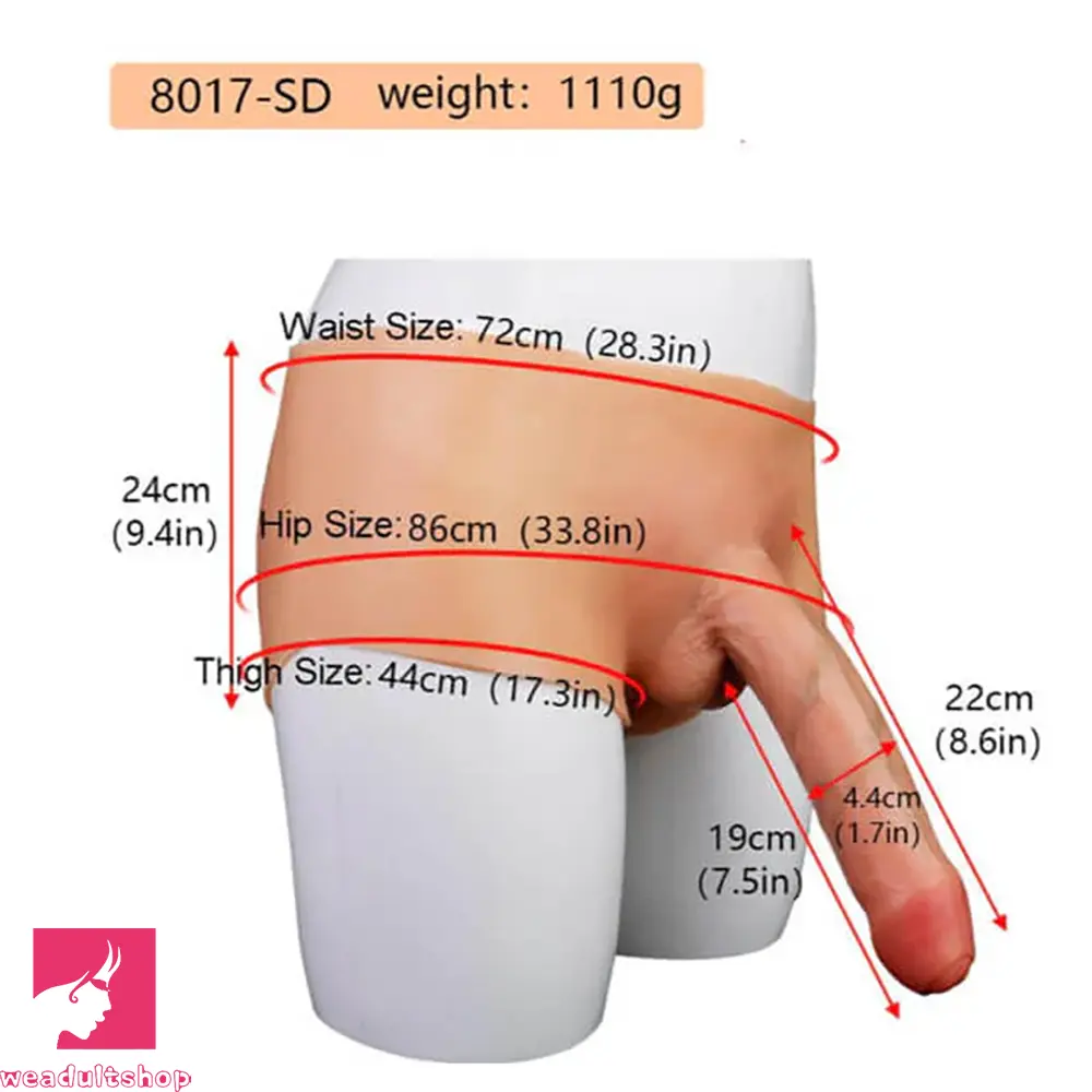 7.6in 9in Realistic Silicone Penis Stretchable Foreskin Dildo Cock Panty