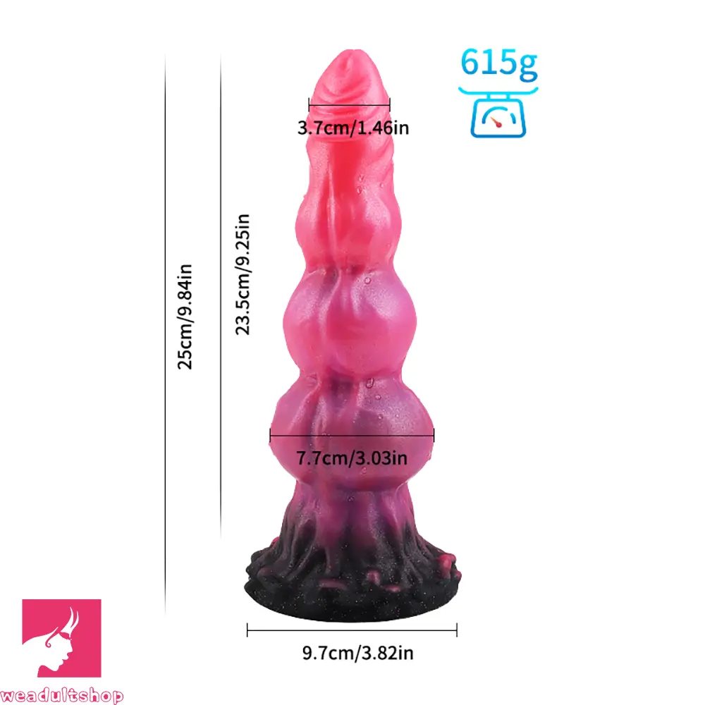 9.84in Knot Design Silicone Soft Big Silicone Large Fat Suction Cup Dildo