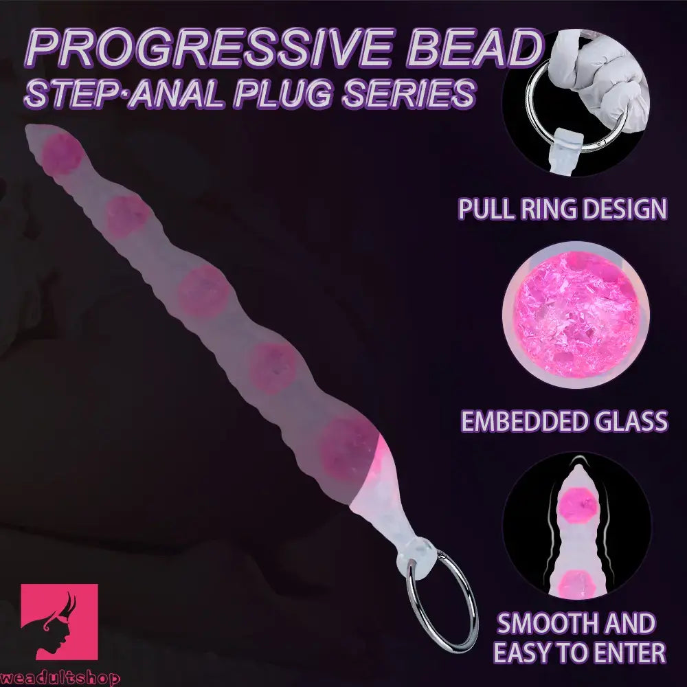 18.9in Silicone Huge Long Anal Beads Dildo Prostate Massage Cock Toy