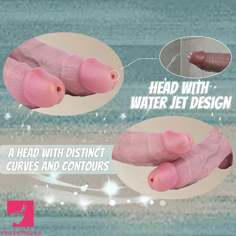 7.28in Soft Adult G-spot Penis Venous Double Layer Squirting Strap on Dildo