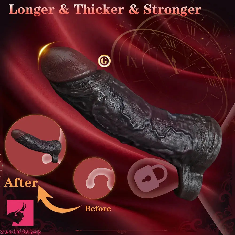7.48in Realistic Penis Sleeve Wearable Hollow Realistic Veins Dildo Sleeve