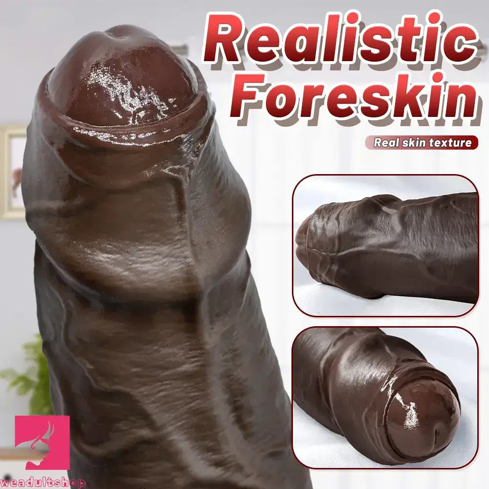 7.87in 9.25in 10.62in Uncut Foreskin Strap on Dildo Masturbation Cock Toy