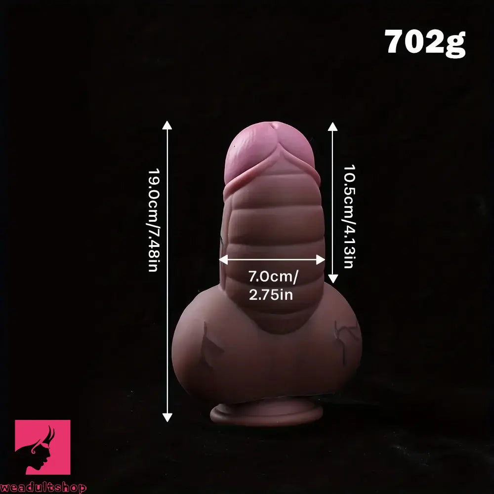 7.48in Realistic Fantasy Penis Liquid Silicone Soft Odd Fat Thick Dildo