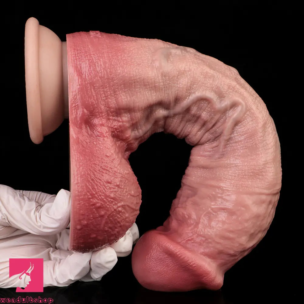 9.65in Double-layer Liquid Silicone Skin-like Soft Dildo For Couples Sex