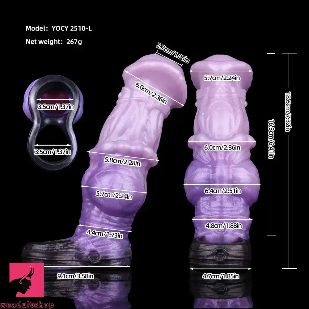 4.44in 6.06in 7.32in Horse Cock Dildo Sleeve Odd Spiked Knot Creature Sleeve