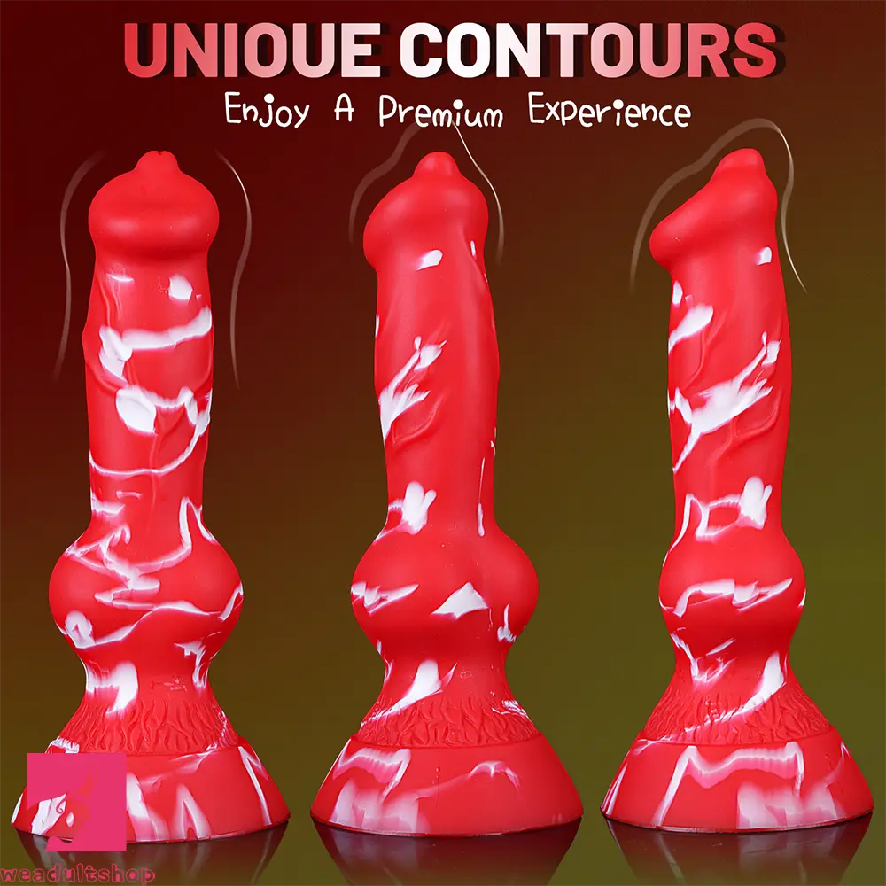 7.09in Lifelike Animal Penis Dog Knot Liquid Silicone Dildo For Anal Sex