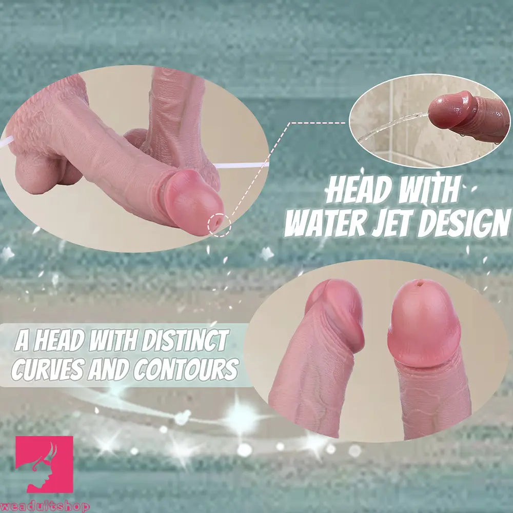 7.87in Realistic Appearance Silicone Adult Double Layer Squirting Strap on Dildo